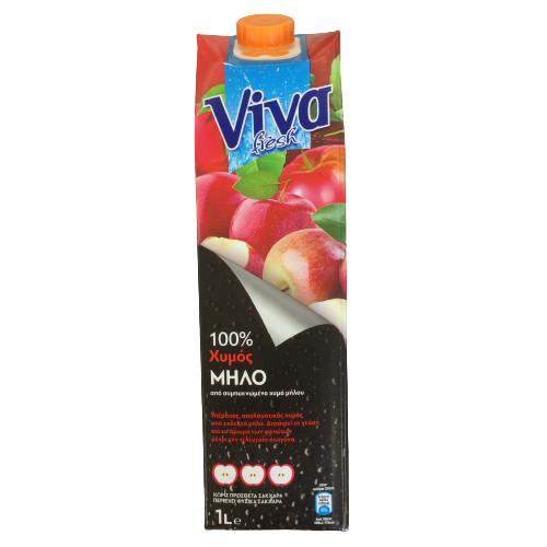 Viva 100 Φυσικός Χυμός Μήλο 1lt 1