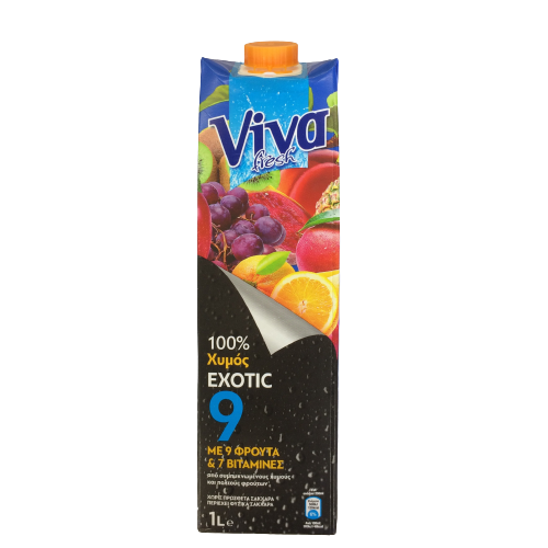 Viva Exotic 9 100 Φυσικός Χυμός Με 9 Φρούτα 7 Βιταμίνες 1lt