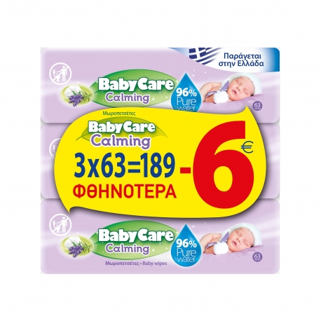 Babycare Μωρομάντηλα Calming 3x63τμχ (-6€)