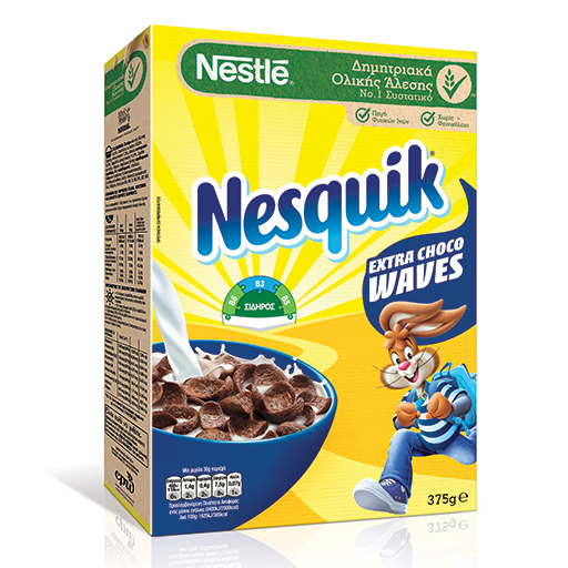 Nesquik Extra Choco Waves Δημητριακά 375gr