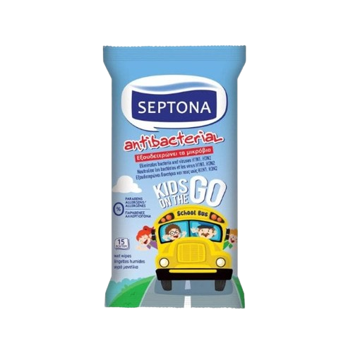 Septona Antibacterial Kids Υγρά Μαντηλάκια 15τμχ