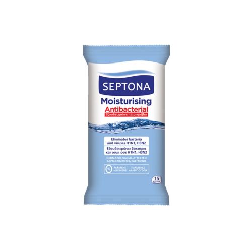 Septona Antibacterial Υγρά Μαντηλάκια 15τμχ
