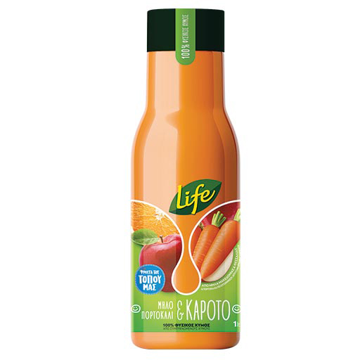 Life Χυμός Πορτοκάλι  Μήλο Καρότο 1lt