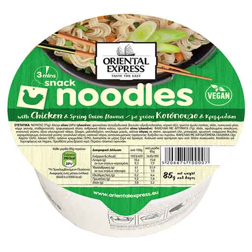 Oriental Express Noodles Κοτόπουλο & Κρεμμυδάκι 85gr