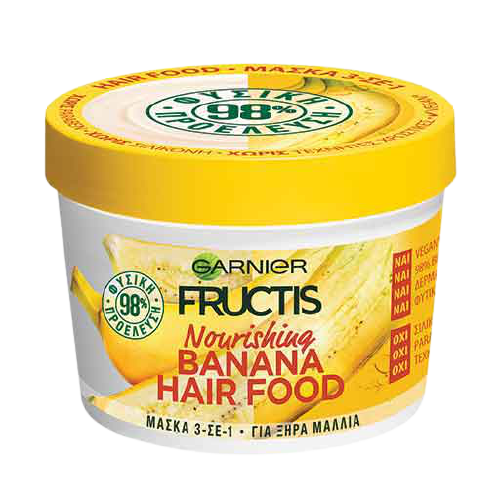 Garnier Fructis Μάσκα Μαλλιών Banana Hair Food Για Ξηρά Μαλλιά 390ml 1