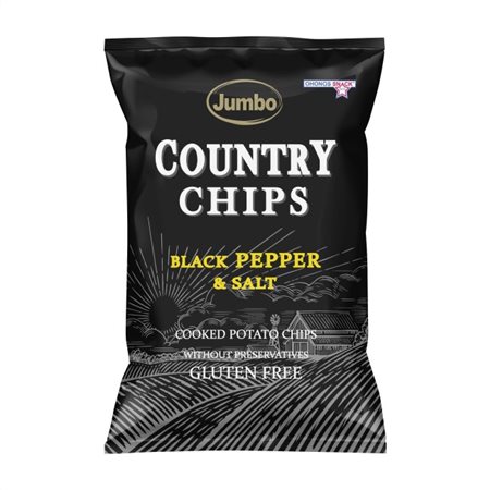 Jumbo Country Chips Μαύρο Πιπέρι Αλάτι Χωρίς Γλουτένη 150gr