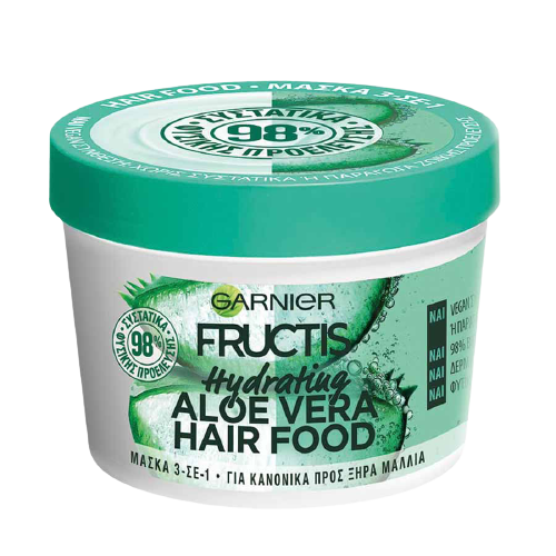 Garnier Fructis Μάσκα Μαλλιών Aloe Vera Hair Food Για Κανονικά Προς Ξηρά Μαλλιά 390ml