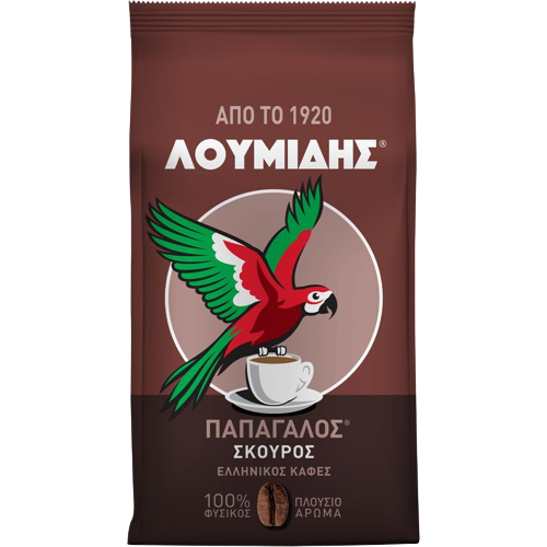 Λουμίδης Παπαγάλος Ελληνικός Καφές Σκούρος 194gr