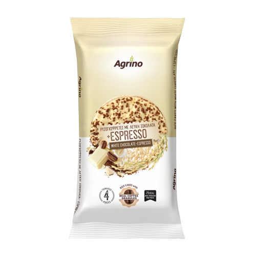 Agrino Ρυζογκοφρέτες Με Λευκή Σοκολάτα Espresso 64gr