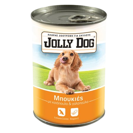 Jolly Dog Τροφή Σκύλου Μπουκιές Με Κοτόπουλο Γαλοπούλα 405gr