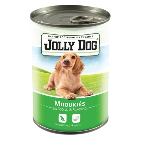 Jolly Dog Τροφή Σκύλου Μπουκιές Με βοδινό Λαχανικά 405gr