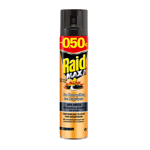 Raid Max 1 Εντομοκτόνο Σπρέυ Για Κατσαρίδες & Μυρμήγκια 300ml. (-0,50€ Φθηνότερα)