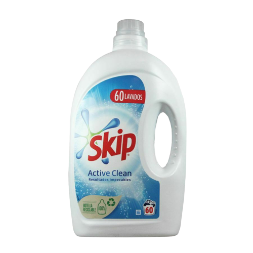 Skip Active Clean Υγρό Απορρυπαντικό Πλυντηριού Ρούχων 60 Μεζούρες 3Lt