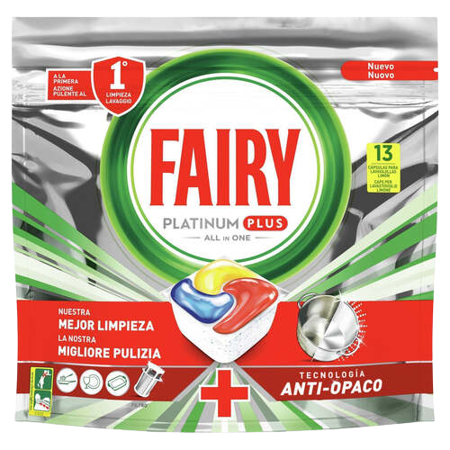 Fairy Caps Platinum Plus Απορρυπαντικό Πλυντηρίου Πιάτων Κάψουλες 13τεμ