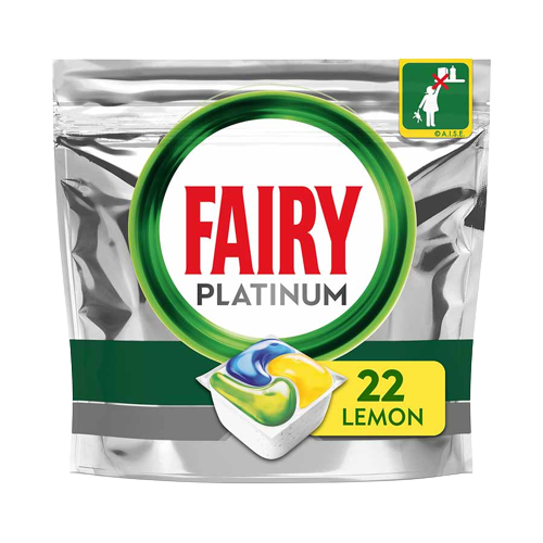 Fairy Caps Ultra Platinum Απορρυπαντικό Πλυντηρίου Πιάτων Κάψουλες Λεμόνι 22τεμ