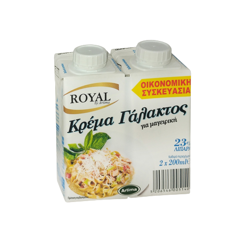 Royal Κρέμα Γάλακτος 23% Λιπαρά 2x200ml