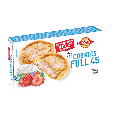 Βιολάντα Cookies Με Γέμιση Κρέμα Γιαουρτιού & Φράουλα 150gr